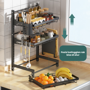 COD Starlight Rak Bumbu Dapur Minimalis Rak Gantung Botol Toples Serbaguna Rak Dinding Stand HRM115