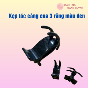 1 cái kẹp tóc càng cua 3 răng màu đen.
