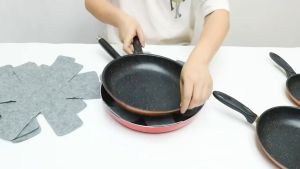 Pot And Pan Protectors Set Of 12 Pieces 3 Sizes-Pot Divider Pads/Stacking Pan Protector Pads Separator