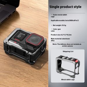 20250415 Flymile Aluminum Alloy Frame for Insta360 Ace Pro 2 Protective Case With Expansion Cold Shoe Metal Rabbit Cage For Insta360 ACE PRO 2