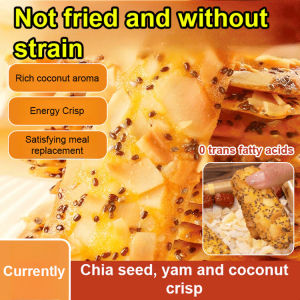 Chia Seed Coconut Crisp/Red Date Yam Snack/Red Date Yam Chia Snack/Crispy Tea Time Snack/Ready to Eat Office School Adults