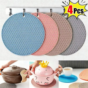[COD] 14CM Round Honeycomb Silicone Placemat Heat Insulation Pad Non-slip Pot Holder