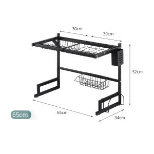ชั้นวางอ่างล้างจาน สแตนเลสเหล็กเคาน์เตอร์ชั้นวางจาน ชั้นวางท่อระบายน้ำ ชั้นวางจัดเก็บจาน ตะกร้าโหลดดีชุดเต็มของการจัดเก็ Kitchen sink rack