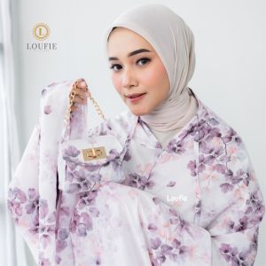 LOUFIE - Mukena Dewasa Travelling Mini Pouch Parasut Korea Motif Lilly