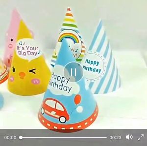 1 pc Happy Birthday Party Hat Kids Cute Paper Hat Birthday Decoration Colorful Party Celebration