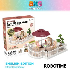 Robotime Rolife Super Creator Extension Pack Chic Café Terrace (DWP09) Mini House Roof Miniature Model Kits 3D Puzzle