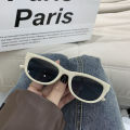 2024 New Jennie Cat-Eye Street Sunglasses Retro Small Frame Glasses Black Lenses. 
