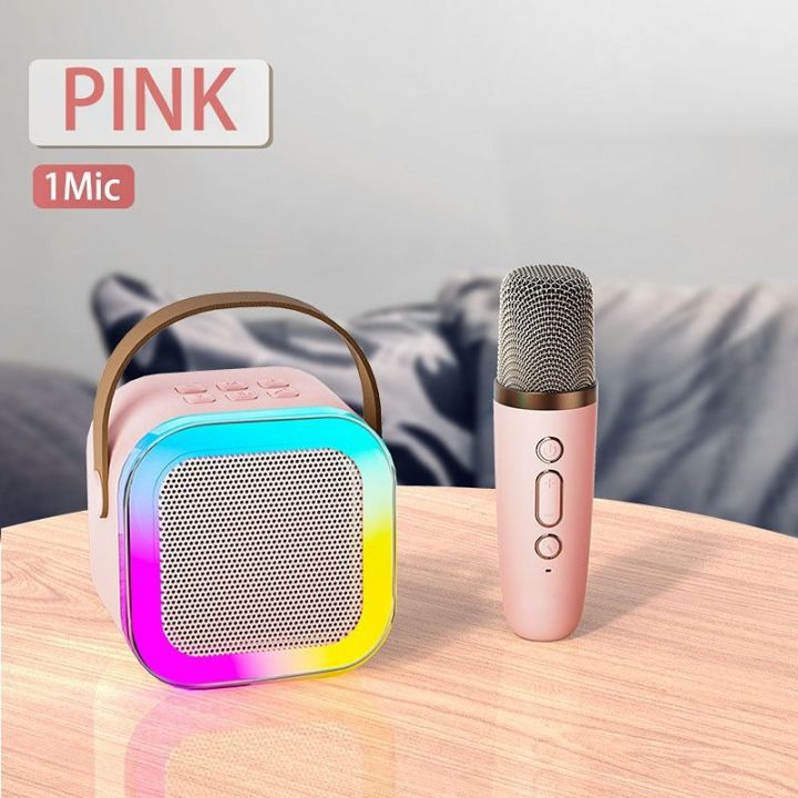 TERMURAHH!!! Mini bluetooth Speaker karaoke Cahaya warna