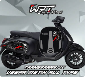 Stripipng Stiker Transparan Vespa Matik/Sprit/LX/Universal Motif Venom