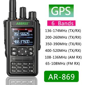ABBREE AR-869 GPS Walkie Talkie Bluetooth Type-C Program 136-520Mhz Air Band Full Band Wireless Copy Frequency Two Way Radio