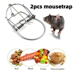 2pcs Large Round Mousetrap Stainless Steel Reusable Rats Trap Mouse Traps Rat Catcher