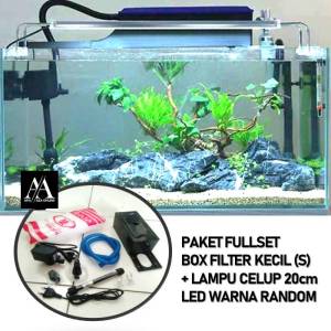 fullset box filter akuarium ukuran-S kecil aksesoris aquascape tinggal pasang