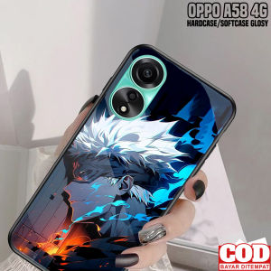 Case OPPO A58 4G - Casing OPPO A58 4G ( Gojo Satoru ) Silikon Hp OPPO A58 4G - Kesing Hp OPPO A58 4G - Softcase Glass Kaca - Pelindung Hp - Cover Hp - Mika Hp - Case Kekinian