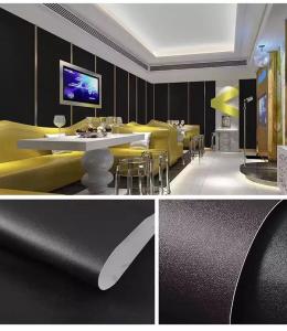 Wallpaper Sticker Dinding Ruang Tamu Polos Hitam