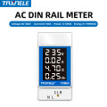 4IN1 Din Rail AC Monitor 110V 220V 100A Voltage Current Watt KWH Power Energy Meter VOLT AMP Voltmeter Ammeter Wattmeter. 