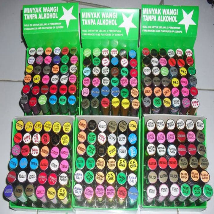 ( isi 12 Pcs / LUSINAN ) Parfum Roll On Non Alkohol ( tanpa alkohol