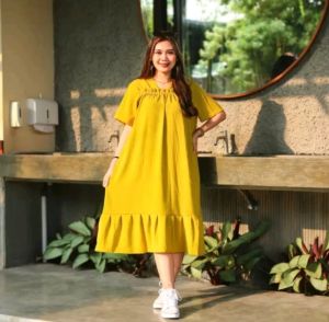 Daster Fuji Crinkle Airflow Daster Kerut Dada Jumbo Dress Zaujah