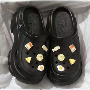 [Free Shipping] 2025 New High-Heeled Sweat-Wicking Dog Hole Shoes For Women Thick-Soled Outdoor Beach Sandals 3- 4Cm WomenS Slippers