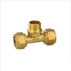 SAMBUNGAN AIR PANAS  TEE SAMBUNG 1/2 INCH DRAT LUAR KUNINGAN