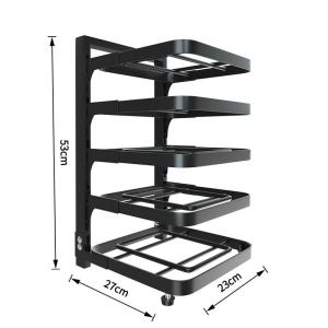 BALIKRUMAH Kitchen Shelf Pot Holder Stainless Steel Storage Rack Under The Sink Cabinet Cabinet Nail-free Corner Wall Hanging Rak dapur 厨房置物架