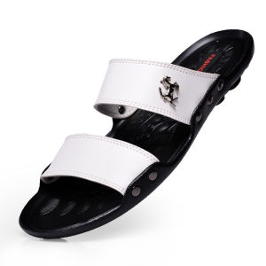 Prikol Klasik Gaya Sepatu Slide Sandal Pria Kulit Casual Slip On Sports Mewah Touring Kekinian Olahraga 131