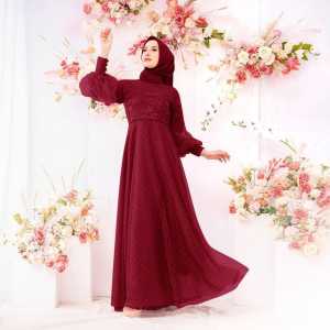 Gamis Terbaru Couple Kondangan Pasangan Ibu Dan Anak Maxi Couple Selina Matt  Brokat Tutu Tille Dot fashion viral kekinian Good qualty premium