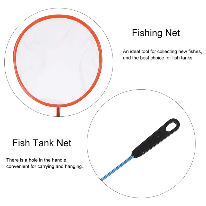 1pc Black Long Handle Fish Tank Net Dip Net Suitable For Small Pet Fish  Aquarium Accessories Skimming Net Fishing Net