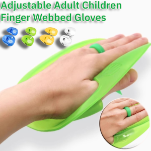Hand Paddles for Swimming Adjustable Adult Children Finger Webbed Gloves Training Hand Fins Flippers Palm