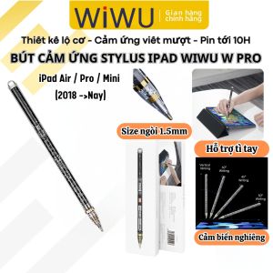 Bút cảm ứng cảm biến nghiêng chống tì tay sạc nam châm WIWU Stylus A01 cho iPad Pro Air Mini đời 2018 trở lên Gen 7 8 9 10 10.9 11 12.9 13 Mini 6 M1 M2 M3 M4
