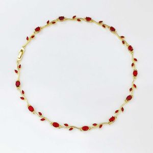 MAYIT Đồng Zircon Dây chuyền hoa hồng Sang trọng nhẹ nhàng Nhiều màu sắc Dây chuyền lá pha lê Thời trang Dây chuyền zircon Phụ nữ Cô gái