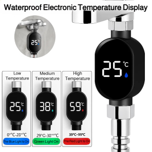 Waterproof electronic temperature display household smart shower head high precision LED water temperature display