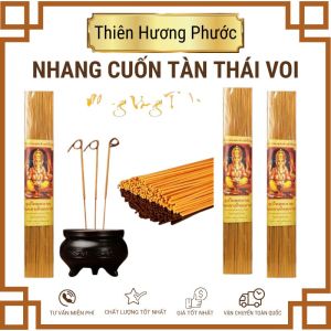Nhang Thần tài nhang cuốn tàn vàng Voi Thái Lan