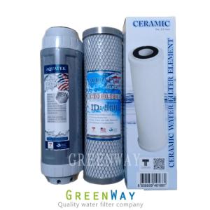 ไส้กรองน้ำดื่ม 3 ขั้นตอน ขนาด 10 นิ้ว Aquatek Ceramic อ้วน เกรดพรีเมียม