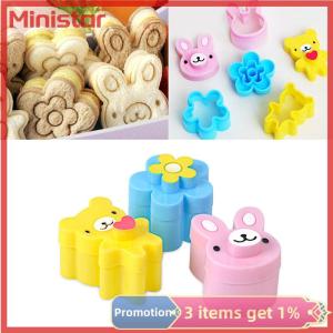 Ministar 3 PCS Sandwich Crust Cutter Cookie Bread Mold Bento Maker Rabbit Panda Flower