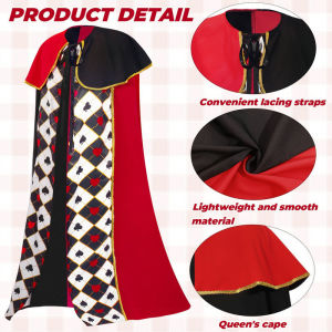 【Ready Stock🇲🇾】Queen of Hearts Clothes Cosplay Cloak Alice in Wonderland Queen of Hearts Costume Cosplay - 358