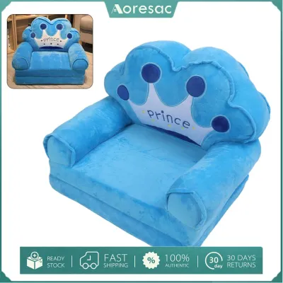 Aoresac trẻ em chuyển đổi sofa trẻ em gấp đi văng thoải mái mềm mại thân thiện với trẻ thoáng khí có thể gập lại vương miện xanh dương cho ban công Phòng ngủ phòng khách