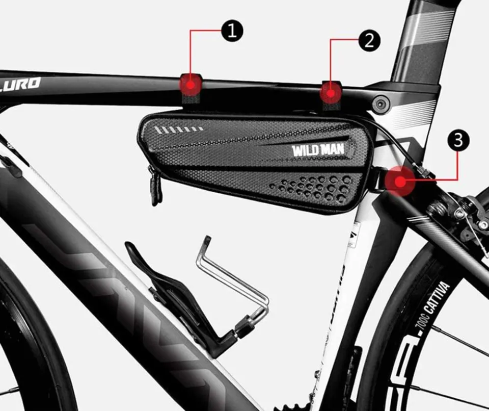 Aeroclam P2 Bike Saddle Bag - Waterproof Hard Shell Under Seat Storage For Road & Mountain Bikes Aerodynamic Road Bike - View #8