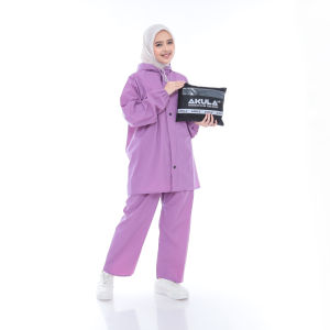 Jas Hujan Raincoat Pria Wanita Terbaik by AKULA Anti Rembes Dusty Pink