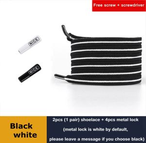 24 Colors Flat Shoelaces Elastic No Tie Shoe Laces For Sneakers Suitable For All Shoes Accessories Lazy Shoe Lace Metal button