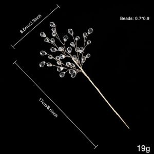 MIRELINA Transparent Bead Crystal Tree Branches Glitter Finish Pentagram Shape Christmas Tree Ornament Lifelike Sparkling Effect Pentagram Tree Branches Christmas Tree Decor