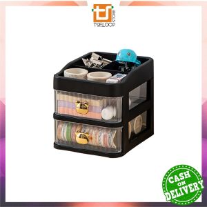 OFM-K166 Rak Kosmetik Serbaguna 3 Laci Tempat Make Up Storage Box Bear / Rak Kotak Penyimpanan Alat Tulis / Desktop Drawer Rak Susun Serbaguna / Rak Meja Laci Import
