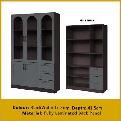 Living Mall Hudson Series Open Shelves Display Cabinet Bookshelf Storage in 9 Models