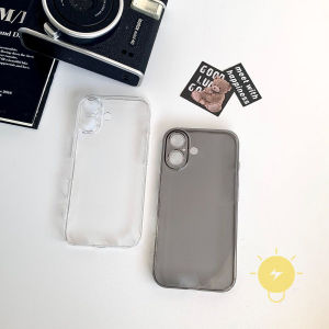 Phone Case For iPhone 17 Pro Max Plus 16 15 14 13 12 11 PC Transparent TPU Hard Cover Classic Couple Korean Aesthetic