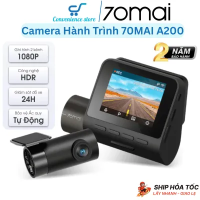 Camera Hành Trình Trước Sau 70mai A200 Bản Quốc Tế Công Nghệ HDR Góc Quay 130 Độ Quay Đêm Siêu Sáng