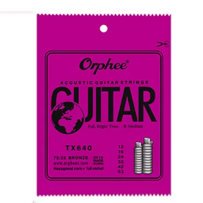 MIIQNUS 1 Set 010/011/012 Dây đàn Guitar Acoustic Orphee Tx620/tx630/tx640 Lõi lục giác Dây đàn ghi ta siêu nhẹ Bài hát dân gian Âm thanh cân bằng Phụ kiện đàn guitar