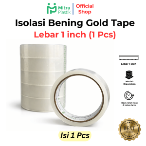 Isolasi 1" Bening Gold Tape Solatip Solatape Solasi