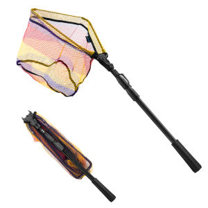 Sanlike vớt cá bắt cá Net Ống nhôm hoặc Cán búa sợi thủy tinh cần câu có thể Thu Duỗi bọc cao su Nylon chống thấm nước tiện dụng có thể gập lại Lưới Đánh Cá cực câu cá đọc Net