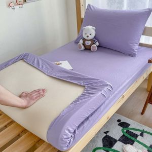 Dansunreve Tấm bọc vừa vặn duy nhất màu trơn nữ hoàng/Vua rửa bông Xám/Hồng/Xanh lá cây Ra Bọc Nệm thân thiện với da mềm mại Vỏ bọc nệm