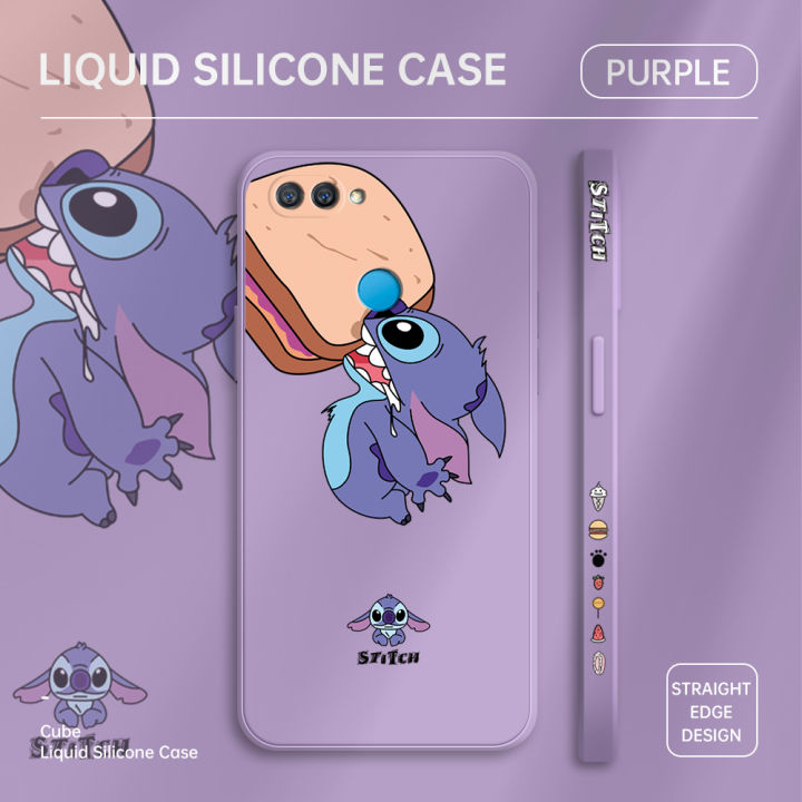 Hontinga Casing Case For Poco X5 Pro 5G Case Cartoon Anime Stitch Case Square Original Liquid Soft Silicone Edge Pattern Rubber Case Full Cover Camera Protection Cases Back Phone Casing Softcase