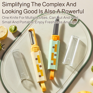 Home Portable 2in1 Multifunctional Fruit Knife Slicing Peeler Scraping 2in1 Fruit Peeler